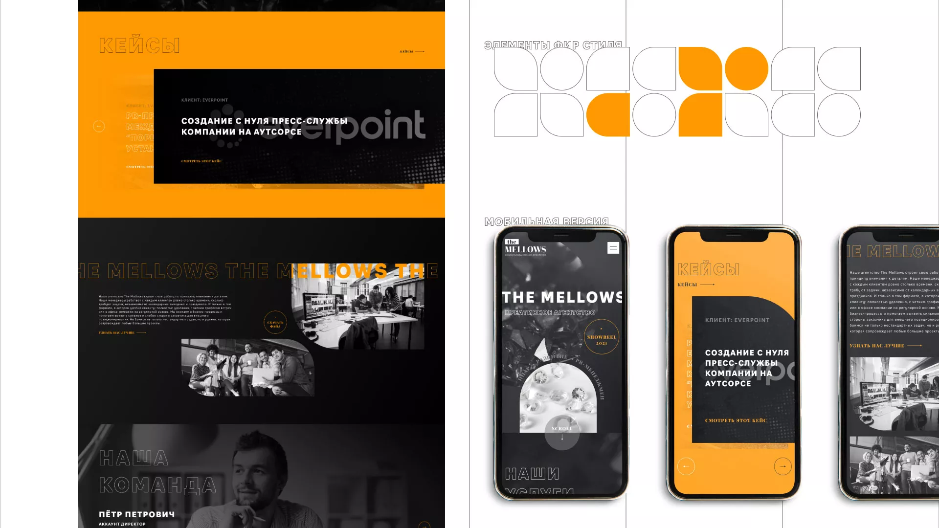 Разработка сайта креативного агентства «The Mellows» в Электрогорске