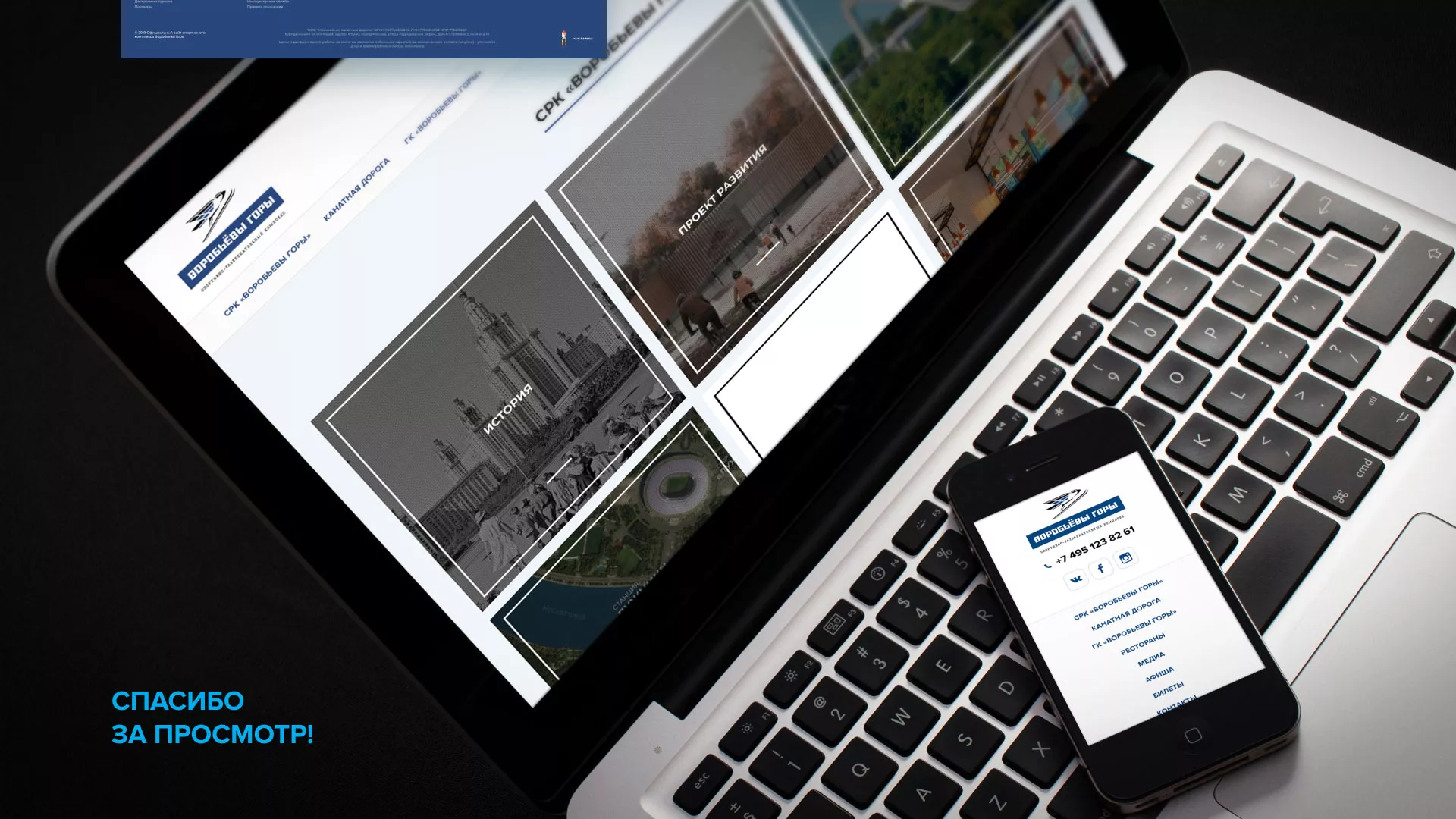 Разработка сайта в Электрогорске для спортивно-развлекательного комплекса «Воробьёвы горы»