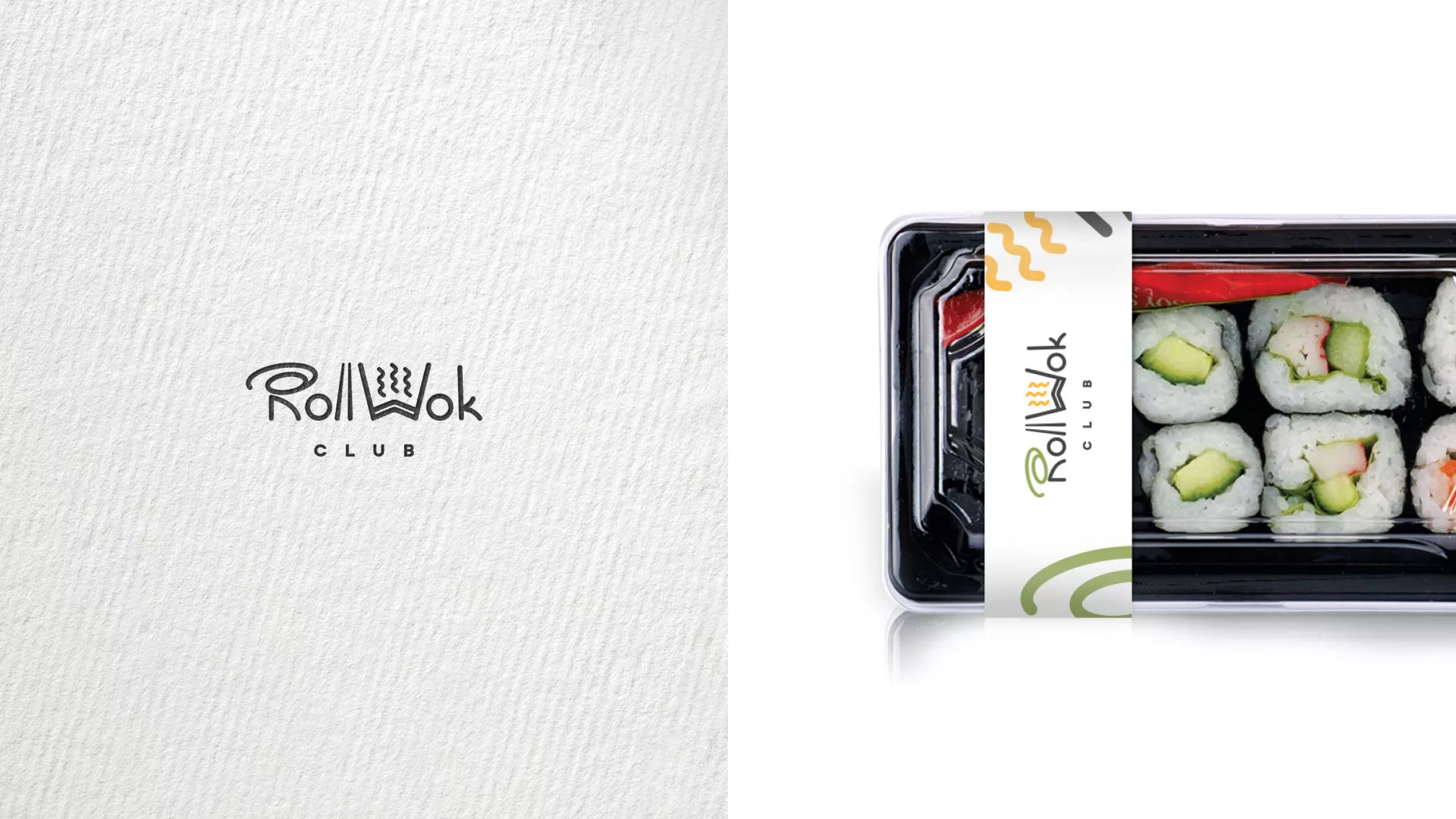 Разработка наклеек для суши-бара «Roll Wok Club» в Электрогорске